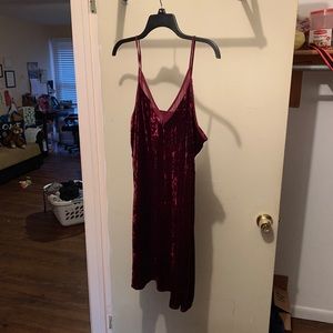 Velvet short flowy red dress